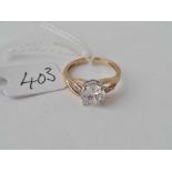 A 9ct stone set dress ring with stone set shoulders size I 2.1g inc