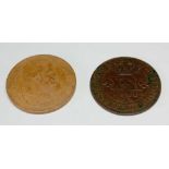 2 Brazilian coins 1821 20reis/1873 40 reis KM 479.