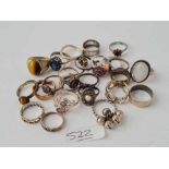 A selection of twenty five silver rings - 86 gms