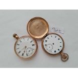 Two gents rolled gold pocket watches - one A/F - another with seconds dial
