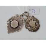 Two silver fobs - 24.4 g.