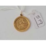 A st Christopher pendant 9ct - 1.3 gms