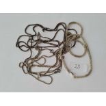 Six silver neck chains 41g