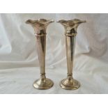 Tall pair of spill vases. 8 inch high. Birmingham 1905