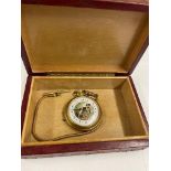 Vintage pocket watch box & chain working