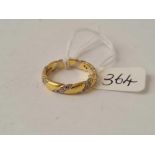 A fancy 18ct gold diamond set band ring size L ½ 4.7g inc