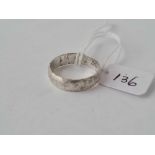 Unusual Victorian silver posy ring hallmarked Birmingham 1888, inscribed “Deus Solus”, size O