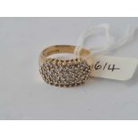 A MULTI STONE DIAMOND BAND RING 14CT GOLD SIZE N - 5.3 GMS