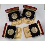 Four Isle of Man proof silver coins 1977