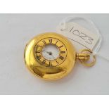 A good quality rolled gold half hunter pocket watch with seconds dial WO