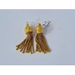 A pair of Victorian 15ct gold tassels