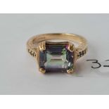 A mystic topaz and Alexandrite 9ct fancy dress ring with COA size N 5.2g inc