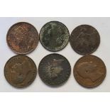 Six farthings 1821, 1826, 1835 etc