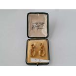 A PAIR OF LARGE EARLY VICTORIAN CITRINE IMPERIAL TOPAZ DROP EARRINGS BOXED