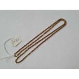 A rose gold neck chain with cylinder clasp 9ct 21 inches - 5.8 gms