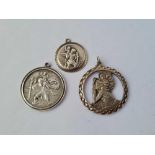 Three silver St Christopher pendant