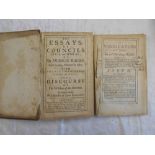 BACON, F. The Essays, or Councils, Civil and Moral… 1718, London, 8vo cont. fl. cf. lacks back bd.