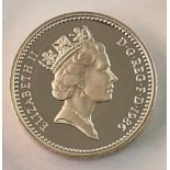 A silver Piedfort pound 1986