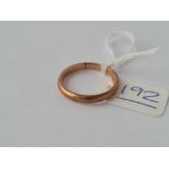 A rose gold wedding band 9ct size R - 2.8 gms