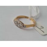 A 1930s oval diamond ring set in 18ct gold and platinum size P1/2 - 3.2 gms