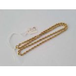 A rope chain link necklace 9ct 18 inches - 5.8 gms