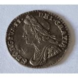A George II silver penny 1750 good grade