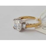 A fancy white stone dress ring in 9ct mount size N 4.6g inc