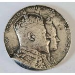 Large silver crown medallion 6.2 cm 107g.