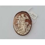 A silver mounted cameo brooch