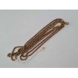 A GOOD QUALITY BELCHER LINK GUARD WITH CLASP 9CT 58 INCHES - 39 GMS