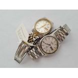 Two gents Seiko wrist watches both with seconds sweep and date apertures