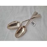 Another pair of small table spoons with rat tail bowls by IA, 77g