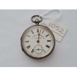 A gents silver pocket watch by H Samuel with seconds dial