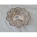 An embossed sweet dish - 5" diameter - Sheffield 1900 by WS