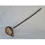 A Georgian toddy ladle inset with gold coin dated 1808 and whale bone handle