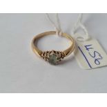 A diamond and stone set ring 9ct size p - 1.7 gms