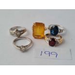 FIVE ASSORTED 9CT RINGS - 18 GMS