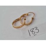 A pair of 14ct gold hoop earrings 1.6g
