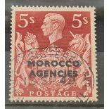 Morocco Agencies SG 93 (1949). 5sh. Top value, fine used. Cat £75