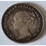 Victoria silver penny 1844 good grade