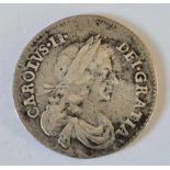 A Charles II silver threepence 1671 better grade