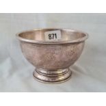 A heavy sterling silver bowl with hammered finish by Birks - 233 g.