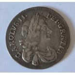 A Charles II silver threepence 1677 better grade