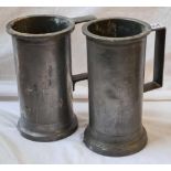 Two French pewter measures stamped with test marks