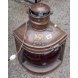 A good large port ships lamp in copper. Fitted foe electric.