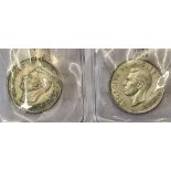 Two florins 1943/4, better grade