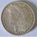 1896 silver USA dollar, good grade