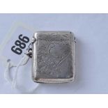 A late Victorian engraved vesta case - Chester 1895 by WN