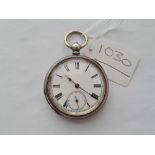 A gents silver pocket watch with seconds sweep and cracked glass