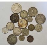 World silver coins, approx 100 g.
